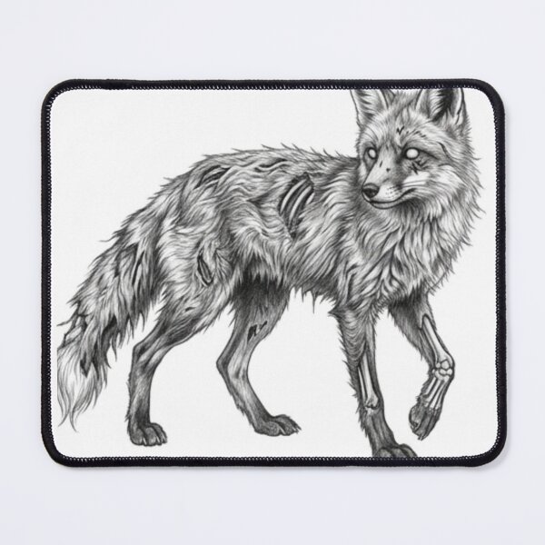Item preview, Zombie Fox Halloween – Spooky Undead Animal Pencil Art designed and sold by Pencil-Art.