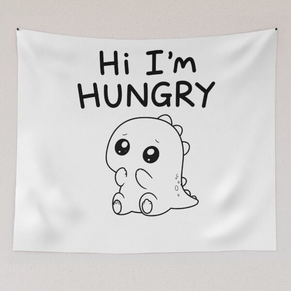 Item preview, Hi I'm Hungry – Cute Baby Dino Line Art designed and sold by RON-FASHION.