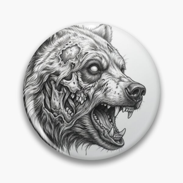 Item preview, Zombie Bear Halloween – Spooky Undead Animal Pencil Art designed and sold by Pencil-Art.