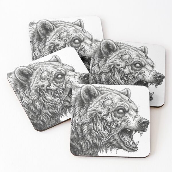 Item preview, Zombie Bear Halloween – Spooky Undead Animal Pencil Art designed and sold by Pencil-Art.