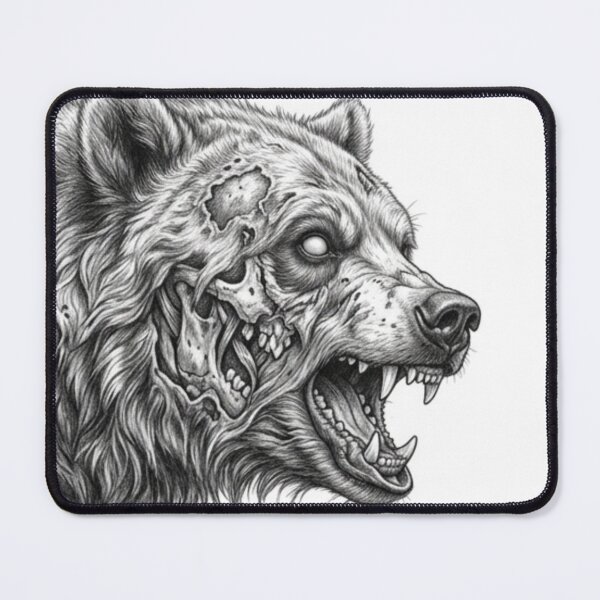 Item preview, Zombie Bear Halloween – Spooky Undead Animal Pencil Art designed and sold by Pencil-Art.
