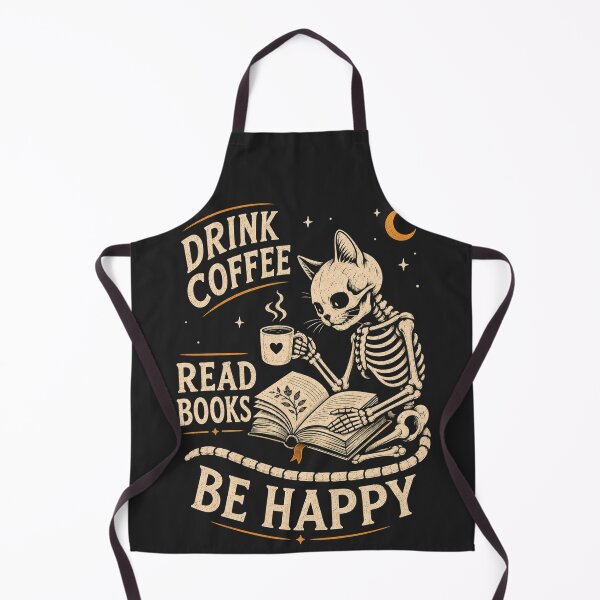 Item preview, Funny Skeleton Cat - Drink Coffee, Read Books, Be Happy designed and sold by legendaryskins.