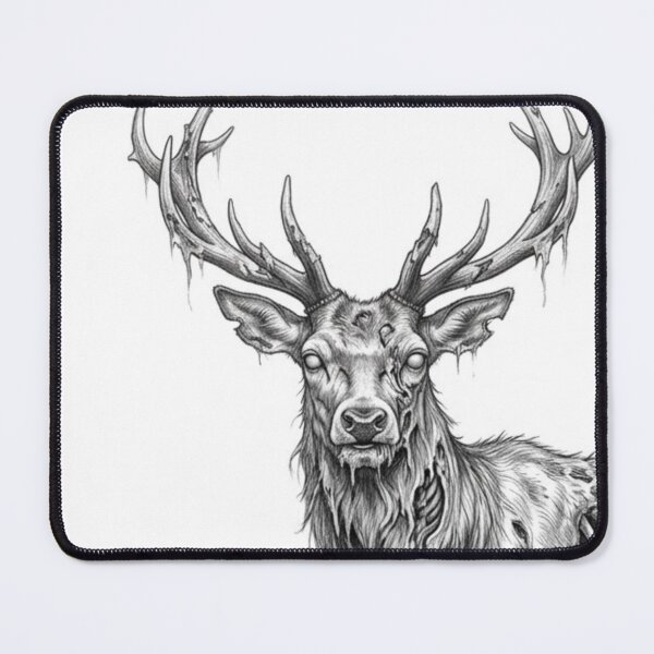 Item preview, Zombie Stag  Halloween – Spooky Undead Animal Pencil Art designed and sold by Pencil-Art.