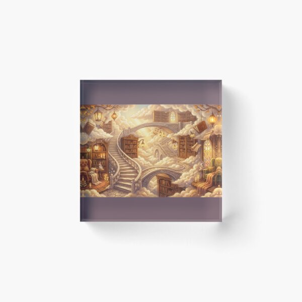 Item preview, Floating Sky Library | Dreamy Fantasy Book Lover Wall Art designed and sold by SebastianSpace.