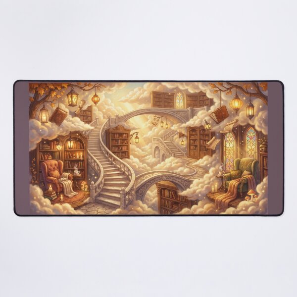 Item preview, Floating Sky Library | Dreamy Fantasy Book Lover Wall Art designed and sold by SebastianSpace.