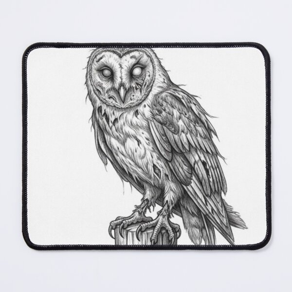 Item preview, Zombie Owl Halloween – Spooky Undead Animal Pencil Art designed and sold by Pencil-Art.