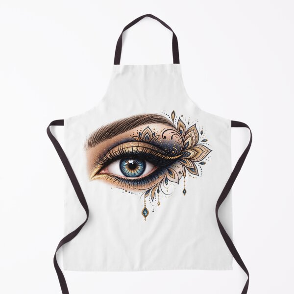 Item preview, Mandala Makeup Eye | Blue & Gold Ornamental Eye Art designed and sold by CalmMandala.