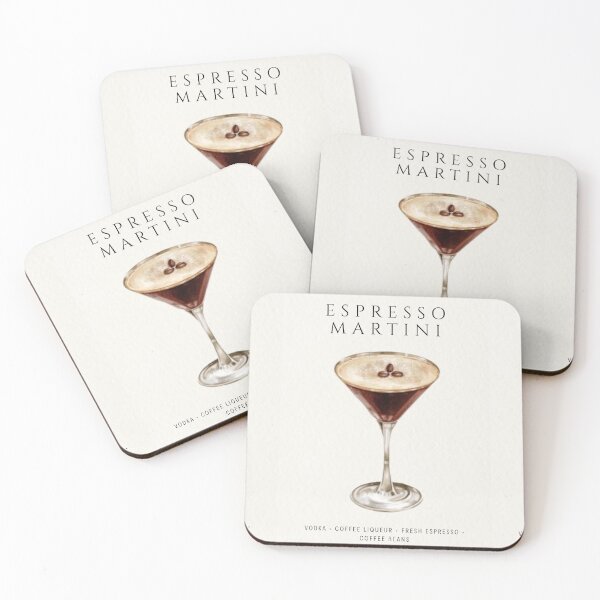 Item preview, Espresso Martini Vintage Coffee Watercolor Cocktail Art designed and sold by TheMinimalFrame.