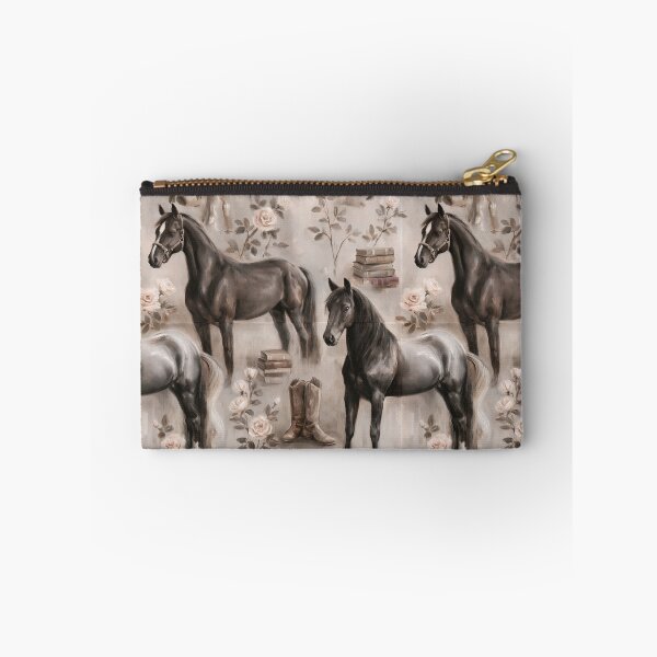 Item preview, Black Horse Seamless Pattern | Equestrian Floral Western Print | Horse Boots & Books | Vintage Farmhouse Horse Design designed and sold by Artforhorse.