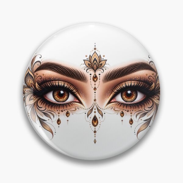 Item preview, Mandala Eyes | Golden Hazel Eyes with Ornamental Makeup designed and sold by CalmMandala.
