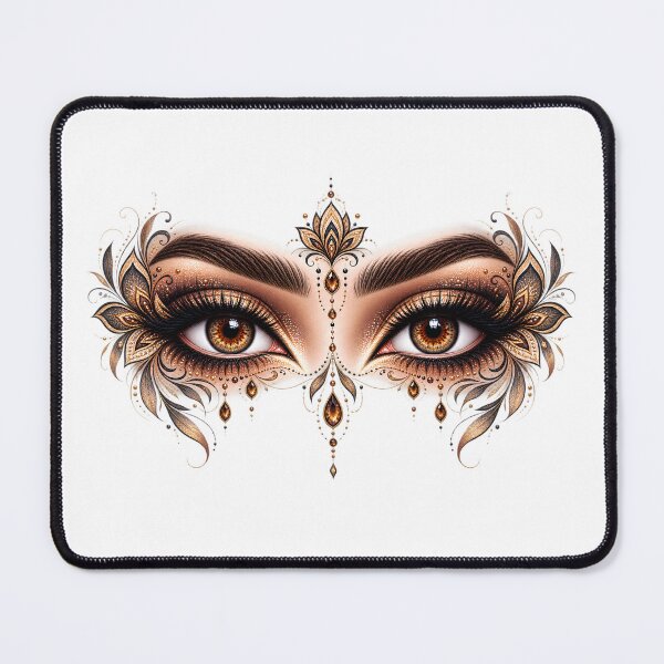 Item preview, Mandala Eyes | Golden Hazel Eyes with Ornamental Makeup designed and sold by CalmMandala.