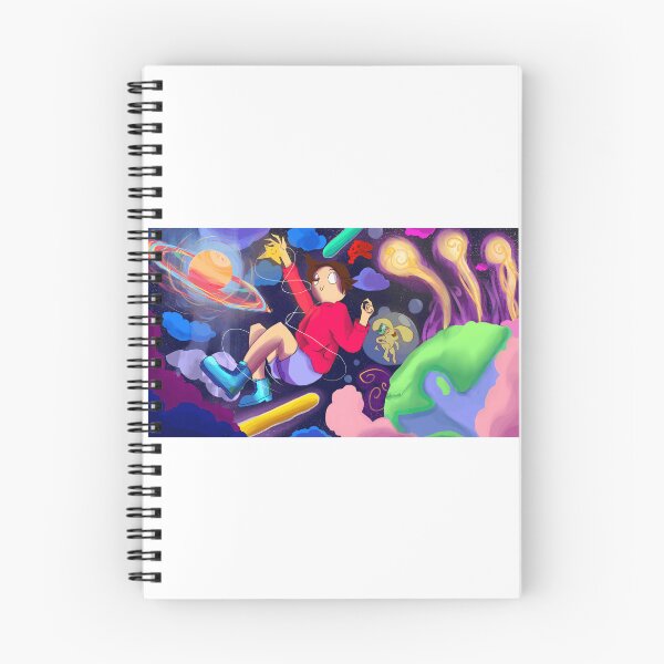 Item preview, Whimsical Space Adventure with Floating Girl and Cartoon Dog designed and sold by Catsi-Nook-Art.