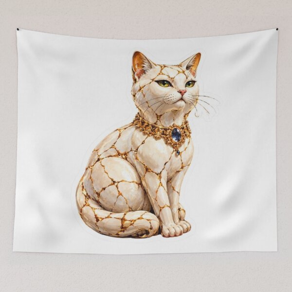 Item preview, Luxury Cracked Porcelain Cat designed and sold by Snurly.
