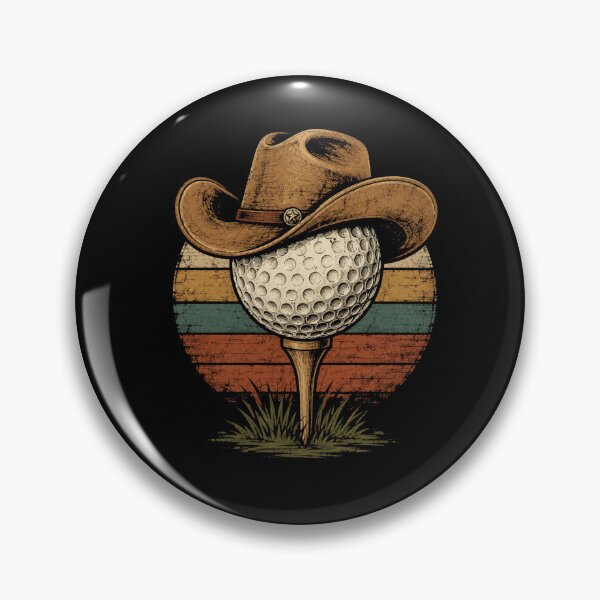 Item preview, Retro Cowboy Hat Golf Ball Vintage Golfer designed and sold by Moizento.