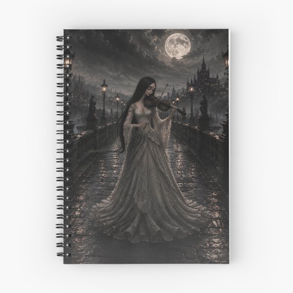 Item preview, Gothic Violinist on a Moonlit Bridge designed and sold by INKandSOULbyLUNA.