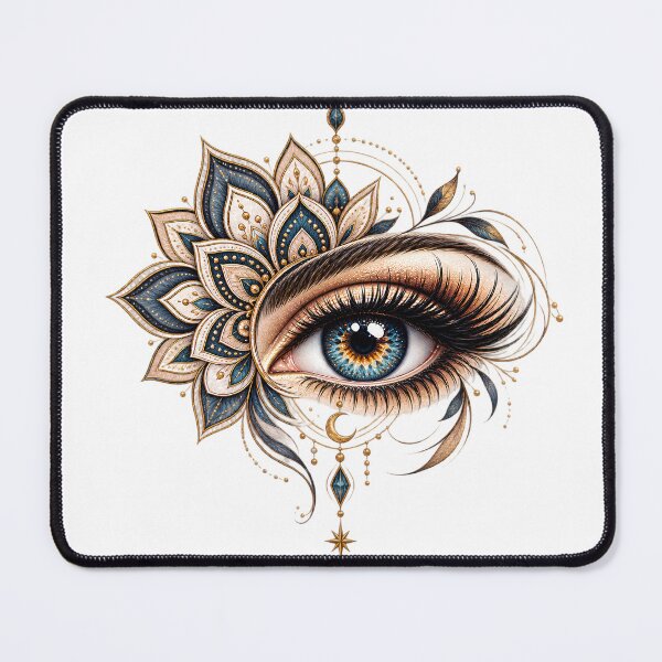 Item preview, Mandala Gaze | Blue Eye with Golden Mandala designed and sold by CalmMandala.
