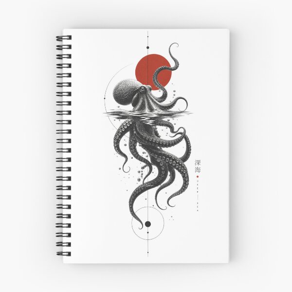 Item preview, Surreal Octopus — Japanese Ocean Art Red Sun designed and sold by mari0n980.