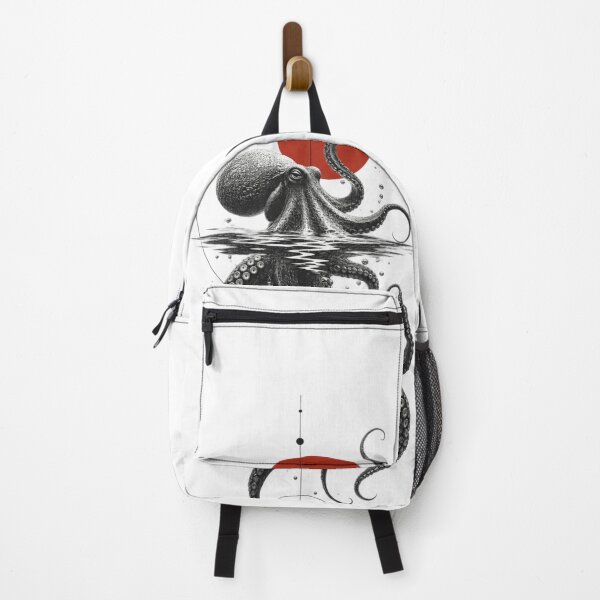 Item preview, Surreal Octopus — Japanese Ocean Art Red Sun designed and sold by mari0n980.