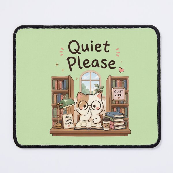Item preview, Quiet Please Library Cat – Cute Book Lover Reading Design designed and sold by Sanika arts .