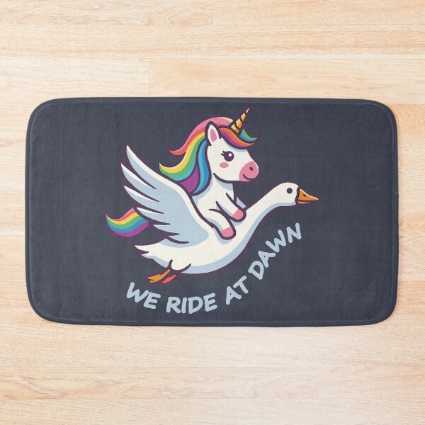 Item preview, We Ride At Dawn Cute Unicorn Riding Goose Meme designed and sold by chriswo-design.