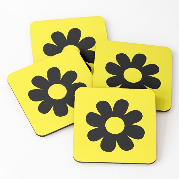 Artikelvorschau, Auffälliges schwarzes Blumen-Neongelb-Retro-Design entworfen und verkauft von GemsAnatomy.