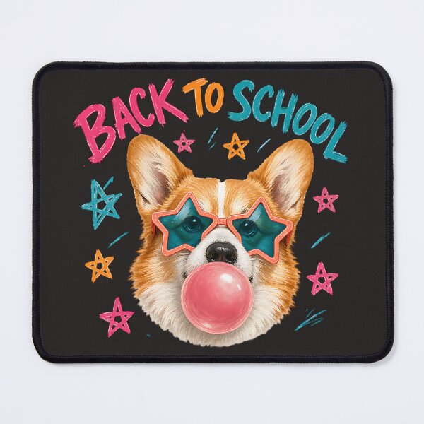 Item preview, Back to School Corgi Bubble Gum Star Glasses  designed and sold by MOCH- ART.