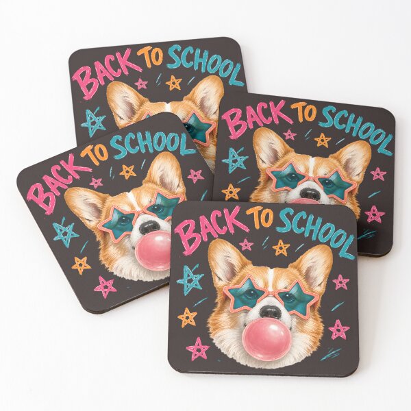 Item preview, Back to School Corgi Bubble Gum Star Glasses  designed and sold by MOCH- ART.