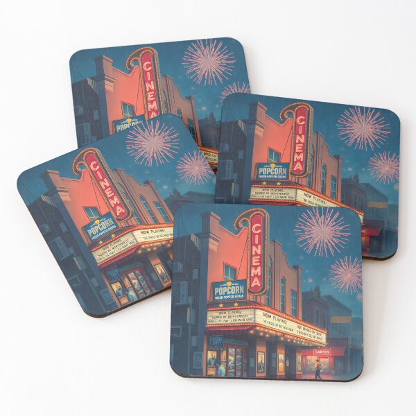 Item preview, Vintage Retro Cinema Marquee Fireworks Night Art designed and sold by Cine8.