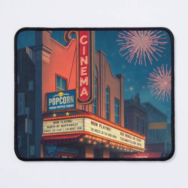 Item preview, Vintage Retro Cinema Marquee Fireworks Night Art designed and sold by Cine8.