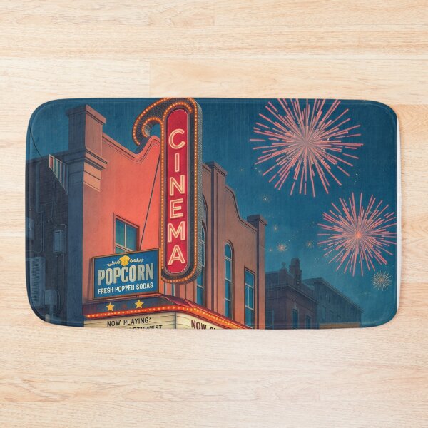 Item preview, Vintage Retro Cinema Marquee Fireworks Night Art designed and sold by Cine8.