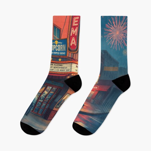Item preview, Vintage Retro Cinema Marquee Fireworks Night Art designed and sold by Cine8.
