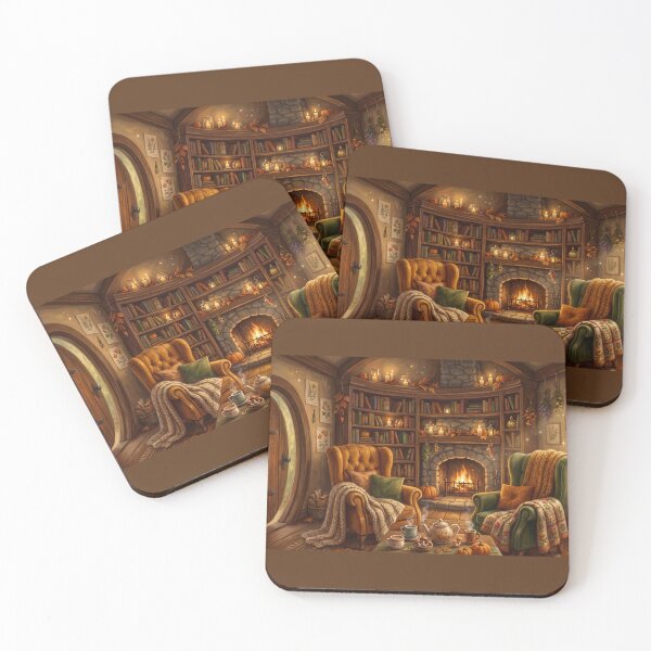Item preview, Hobbit Reading Cottage | Cozy Fantasy Book Lover Cottage Art designed and sold by SebastianSpace.