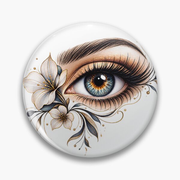 Item preview, Floral Vision | Elegant Blue Eye with Flowers designed and sold by CalmMandala.