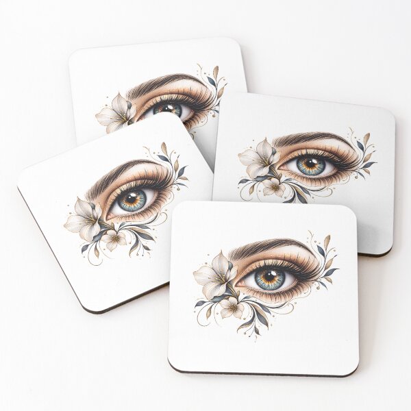 Item preview, Floral Vision | Elegant Blue Eye with Flowers designed and sold by CalmMandala.