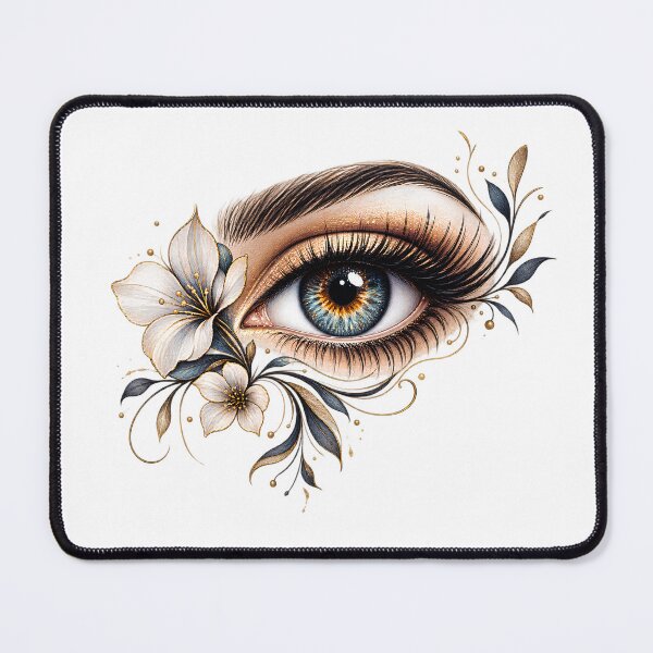 Item preview, Floral Vision | Elegant Blue Eye with Flowers designed and sold by CalmMandala.