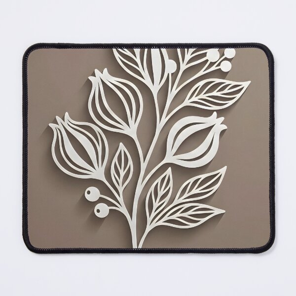 Item preview, 3D Paper Cut Botanical Wall Art Print | Minimalist White Floral Line Boho Art | Warm Taupe Earth Tone Canvas Poster | Japandi Nature Decor designed and sold by SergioMiklos.