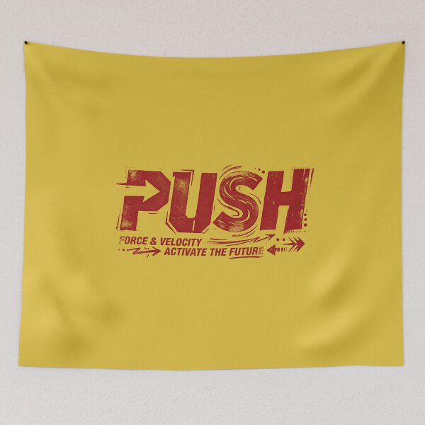 Item preview, Push Force And Velocity Activate The Future Vintage Typography designed and sold by KiwiRider.