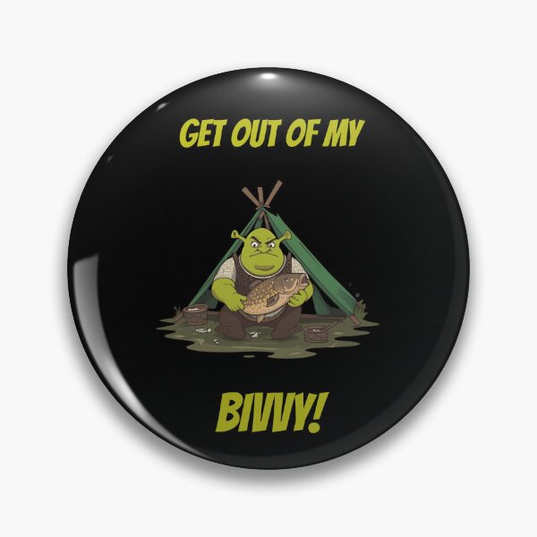 Item preview, Get Out Of My Bivvy Funny Green Ogre Fishing Parody designed and sold by GeekAnglerStore.