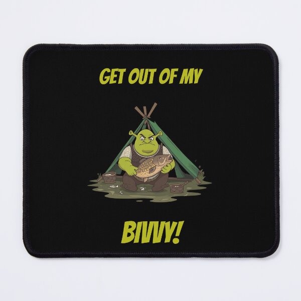 Item preview, Get Out Of My Bivvy Funny Green Ogre Fishing Parody designed and sold by GeekAnglerStore.
