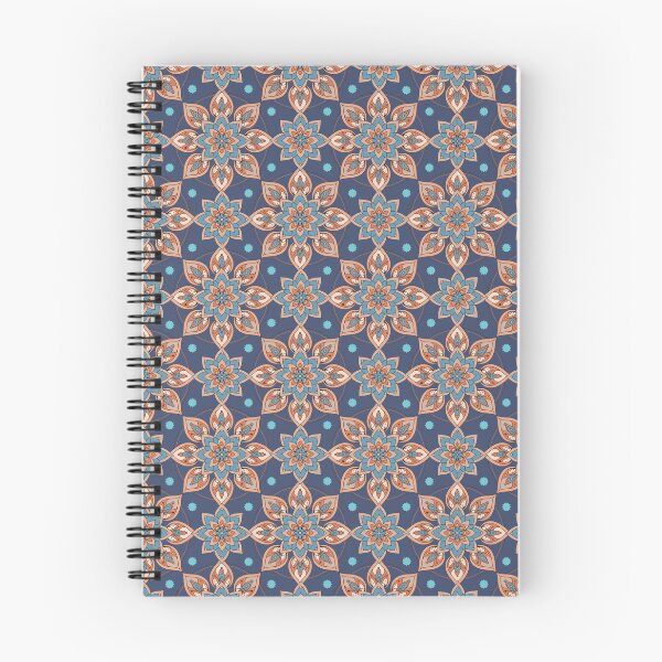 Item preview, Terracotta Blue Thai Floral Ornamental Pattern designed and sold by Mousy17.