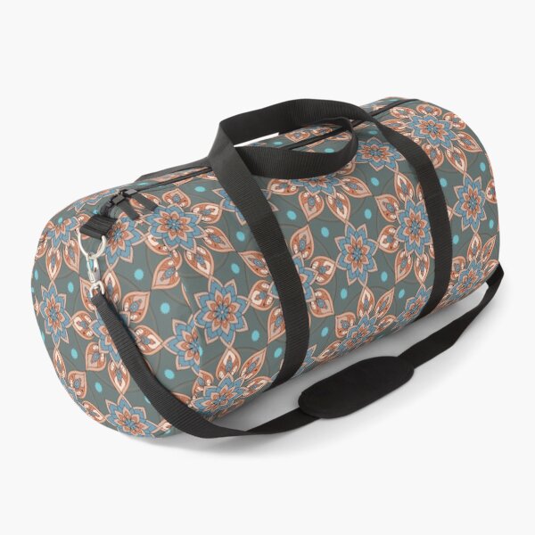 Item preview, Terracotta Blue Thai Floral Ornamental Pattern designed and sold by Mousy17.