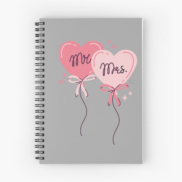 Item preview, Minimalist Mr. & Mrs. Wedding Poster | Pink Heart Balloons on Grey Art Print designed and sold by ArtbyAfroditi.