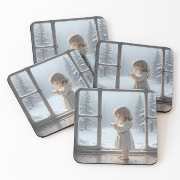 Item preview, Little Girl Holding Snow in a Peaceful Winter Forest designed and sold by Killington.