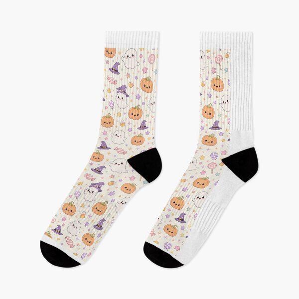 Item preview, Cute Pastel Halloween Ghost and Pumpkin Seamless Pattern designed and sold by Patternpulseee.