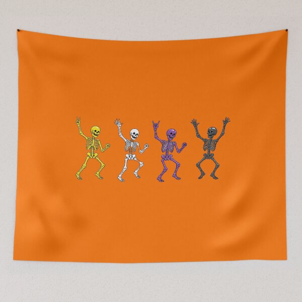 Item preview, Halloween Dancing Skeletons - Nonbinary Pride designed and sold by Travelslightly.