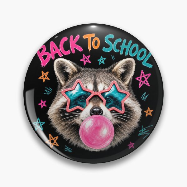 Item preview, Back to School Raccoon Bubble Gum Star Glasses designed and sold by MOCH- ART.