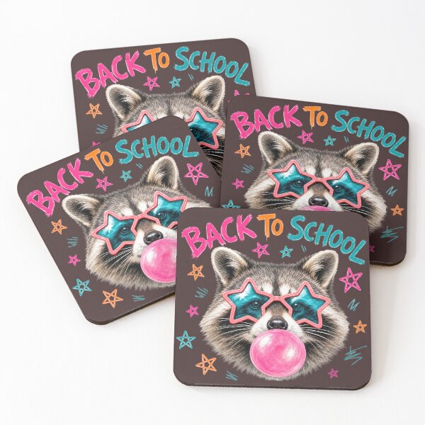 Item preview, Back to School Raccoon Bubble Gum Star Glasses designed and sold by MOCH- ART.