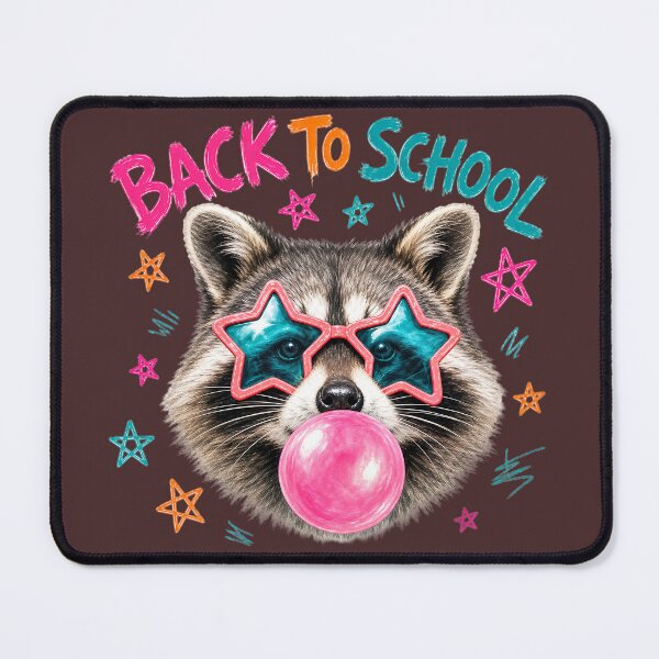 Item preview, Back to School Raccoon Bubble Gum Star Glasses designed and sold by MOCH- ART.