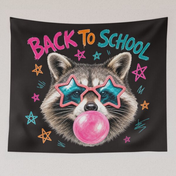Item preview, Back to School Raccoon Bubble Gum Star Glasses designed and sold by MOCH- ART.