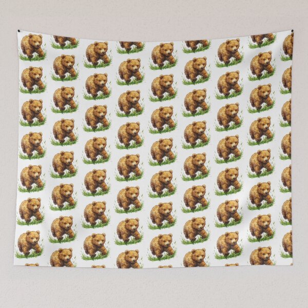 Item preview, Bear Cub | Cute Woodland Animal Watercolor Art designed and sold by Mandayartstudio.